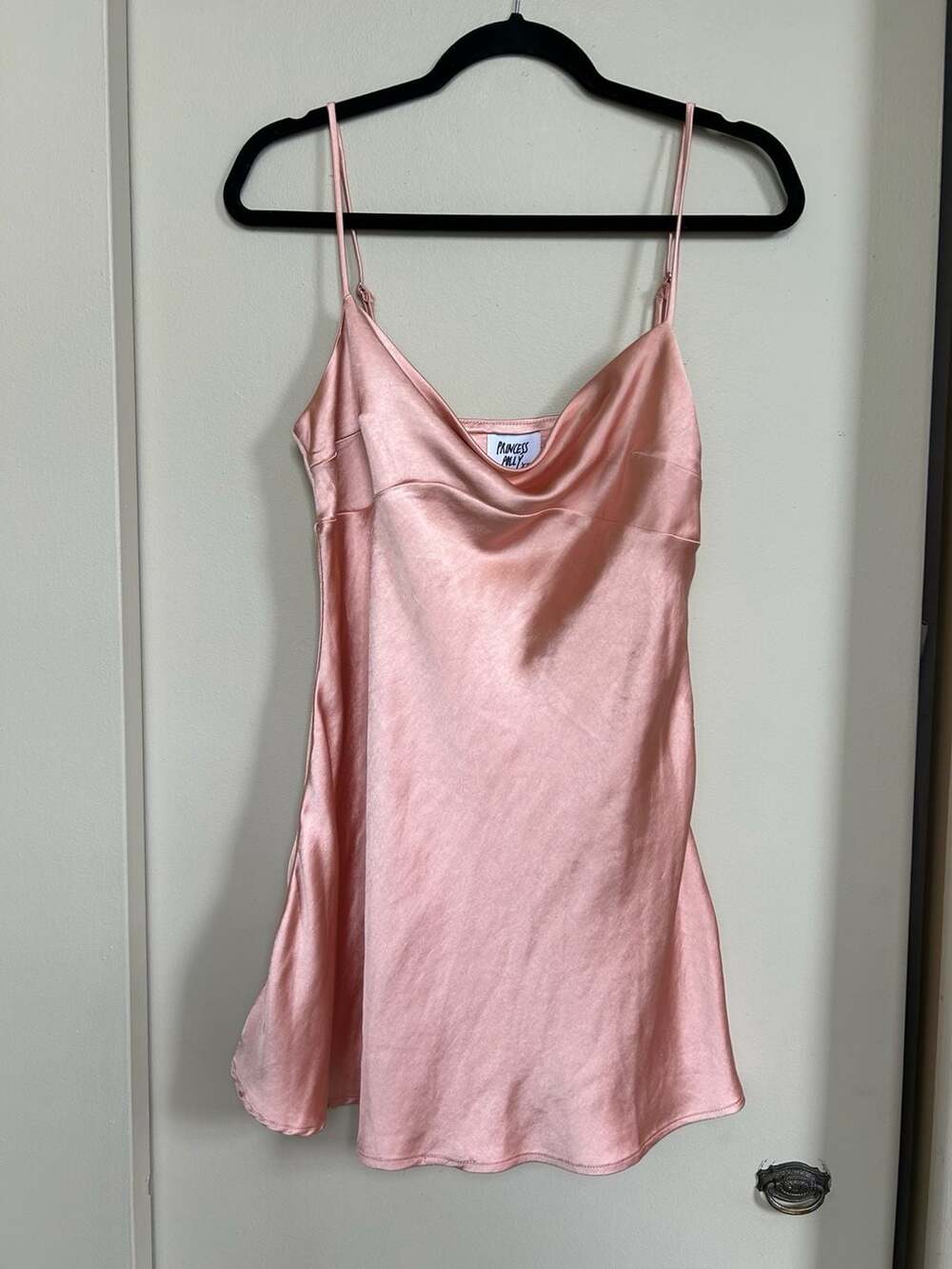 Princess Polly Pink Satin Cowl Neck Mini Slip Dress